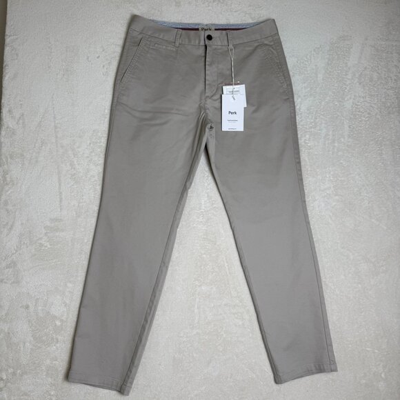 Perk Khaki Chinos Stretch Feel Good Style Tapered 33x30 NWT Premium Fabric - Picture 1 of 9